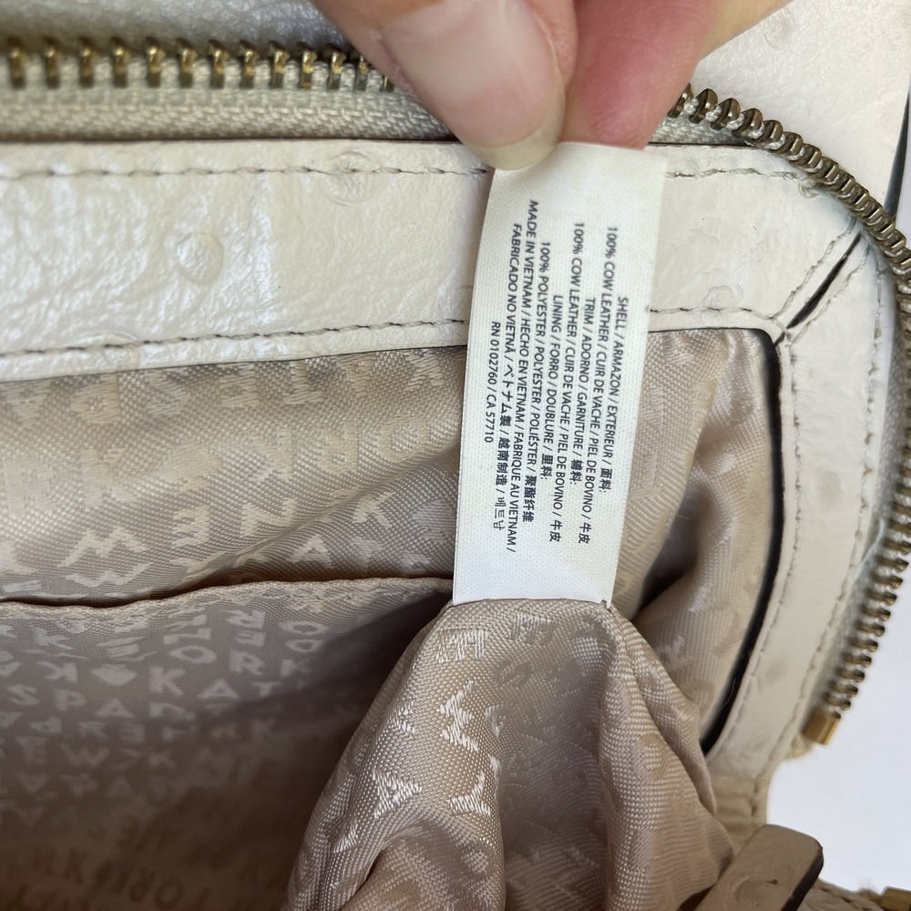 Kate Spade New York Darcy Road Trip Cream‎ Shoulder Satchel Bag Ostrich Embossed - Picture 6 of 16